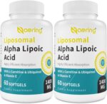Liposomal Alpha Lipoic Acid 1400mg Softgels, ALA Supplement with L-Carnitine 1000mg, Ubiquinol (Active CoQ10) 100mg and Vitamin E 10mg,Alpha-Lipoic Acid for Antioxidants, Nerve,Energy 120 Softgels - Image 2