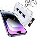 MOHAVE 2+2 Pack for iPhone 14 Pro Max Screen Protector 6.7" with Camera Lens Protector [Auto Alignment/Dust Removal] HD Clear Tempered Glass [Military Grade Shatterproof] Case Friendly - Image 2