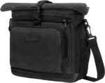 MOSISO Camera Crossbody Shoulder Messenger Bag, DSLR/SLR/Mirrorless Photography Canvas Camera Case with Expandable Roll Top Compartment Compatible with Canon/Nikon/Sony Camera and Lens, Black - Image 2