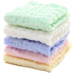MUKIN Baby Washcloths - Natural Cotton Baby Wipes - Soft Newborn Face Towel and Washcloth for Sensitive Skin, Registry as Shower, 5 Pack 12x12 inches - Image 2