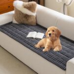 MYSKY HOME Couch Covers for 3-4 Cushion Sofa Pet Friendly, Couch Cover for Dogs, Sofa Covers for Pets Washable, Soft Non-Slip Sofa Slipcovers Furniture Protector Covers, Dark Grey, 27.6" x 82.7" - Image 2