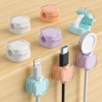Magnetic Cable Clips, Adjustable Cord Holder Management, Adhesive Wire Keeper Organizer for Home Office Desk Phone PC Car Wall Desktop Nightstand Appliance (8-Pack Crystal Multicolor) - Image 2