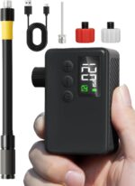 Mini Bike Tire Air Pump: Fast Inflate Portable Small Bicycle Electric Pump for Presta and Schrader Valves, 120 Psi High Pressure Pump with Digital Gauge for Road Bike, Mountain Bike, E-Bike - Image 2