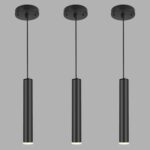 Modern Black Pendant Light Fixture for Kitchen Island, 1-Light Pendant Lighting, Lights Cord Adjustable, Matching GU10 lamp Holder,for Living Room Bedroom Dining Room（Wide Beam Angle）(3 Pack) - Image 2