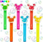 Mouse Party Favors 24Pcs Glitter Mouse Ear Bubble Wands for Kids Cute Bubble Wand for Birthday Party Supplies Classroom Prizes Pinata Goodie Bag Stuffers Gifts - Image 2