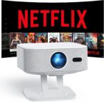 [Netflix-Licensed/1500ANSI] Smart Outdoor Projector: NICPOW 4K Projector with Wifi and Bluetooth, Built-in Apps, Auto Focus & Keystone, Portable Proyector for Home & Outdoor Use, White - Image 2