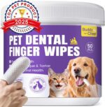 No-Rinse Dog Dental Care Wipes, Cat & Dog tooth brushing kit, Dog Wipes for Pet & Cat Teeth Cleaning, Dog toothbrush Finger Dental Wipes to Remove Plaque & Tartar, Disposable Dog Wipes - 50 Count - Image 2