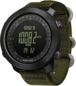 North Edge Apache Tactical Sports Watches for Men , Outdoor Survival Military Compass Rock Solid Digital Watches with Durable Band, Steps Tracker Pedometer Calories (Green)… - Image 2