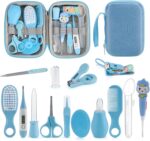 OTTOLIVES Baby Healthcare and Grooming Kit, 15 in 1 Baby Shower Gifts with Nail File, Hair Brush Comb, Toothbrush, Nasal Aspirator, Baby Essentials Kit for Newborn Infant Girls Boys (Blue) - Image 2