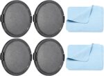 PATIKIL Camera Lens Cap, 4 Pack Sides Pinch Front Lens Cover with Microfiber Cleaning Cloth for 82mm Thread Universal DSLR Lenses for Nikon, for Fujifilm, for Pentax, for Leica - Image 2