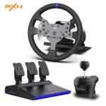 PXN V99 Gaming Racing Wheel, Driving Force Feedback Steering Wheel with Pedals and Shifter - 3.2NM, 270°&900°, 11.8 inch, 4 Paddle Shifters, Tools APP - Racing Wheel for PC, Xbox Series X|S, X and PS4 - Image 2