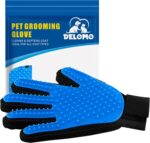 Pet Hair Remover Glove - Gentle Pet Grooming Glove Brush - Deshedding Glove - Massage Mitt with Enhanced Five Finger Design - Perfect for Dogs & Cats with Long & Short Fur - 1 Pack (Right-Hand), Blue - Image 2