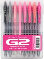 Pilot, G2 Premium Gel Roller Pens, G2 Boost Pink Pack, The Colors of Optimism, 8 Pack Pouch, Fine Point 0.7 mm, Assorted - Image 2