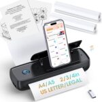 Portable Thermal Printer, Wireless & Bluetooth Mini Inkless Printer for Travel, Office, Home, Supports 8.5x11inch, Compatible with iPhone, Android, Laptop(Black) - Image 2