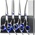 Professional 6 in1 Dog Grooming Scissors Kit, Titanium Coated Dog Scissors for Grooming, Grooming Shears Kit for Dogs Cat Pet At Home - Image 2