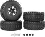 RC Station 12mm Hex RC Wheels and Tires for Traxxas Slash 4x4 2WD Arrma Senton Tires and Wheels Preglued 1/10 RC Short Course Truck Tires and Wheels with Foam Inserts 4PCS for Redcat HPI HSP Tires - Image 2