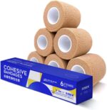 RISEN Cohesive Bandage 2” x 5 Yards, 6 Rolls, Self Adherent Wrap Medical Tape, Adhesive Flexible Breathable First Aid Gauze Ideal for Stretch Athletic - Image 2