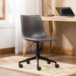 Roundhill Furniture Cesena Faux Leather 360 Swivel Air Lift Office Chair, Gray - Image 2