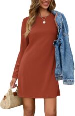 SAMPEEL Dresses for Women 2025 Casual Long Sleeve Cozy Tshirt Dress Fashion Fall Outfits - Image 2