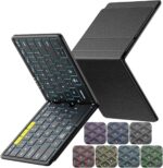 Samsers Full-Size Foldable Bluetooth Keyboard, KF08X Wireless Folding Keyboard with Backlight, Portable Travel Keyboards for iPhone iPad Smartphone Tablet Laptop, Android Windows Mac OS - Black - Image 2