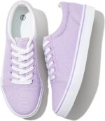 Shupua Women's Canvas Sneakers - White, Casual, Classic, Spring/Summer, Solid, Flat Heel, Athletic Shoes, Skateboarding, Lace-Up, Bow, Rubber Sole, Not Water Resistant, Adult Women's Size - Image 2