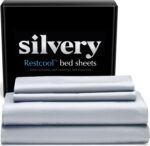 Silvery Restcool™ Silver Infused Bed Sheets Set - Award-Winning Self-Cooling Fabric for Hot Sleepers with Self-Cleaning Silvery Technology™ - Ultra Soft Luxury Bedding Set (Split King) - Image 2