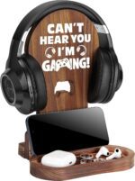 Slothoem-Gamer Gifts for Men Teenage Boy, Gamer Room Decor for Brother, Gaming Gifts for Son, Boyfriend, Husband, Gamer Room Accessories Stuff, Wooden Headset Stand - Can't Hear You I'm Gaming - Image 2