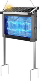 Solar Bug Zapper Outdoor, PhatroyYee Mosquito Zapper 4500V, Waterproof Portable Fly Zapper, Rechargeable Electric Mosquito Killer, Cordless Fly Insect Mosquitos Trap for Patio Yard Home Camping(Grey) - Image 2