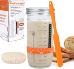 Sourdough Starter Jar Kit, 24oz Wide Mouth Glass Jar with Aluminum Lid, Silicone Scraper, Date Marked Feeding Band, Thermometer, Cloth Cover, Recipes, Sourdough Bread Baking Supplies - Image 2