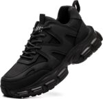 Steel Toe Shoes for Women Men Wide Non Slip Composite Work Sneakers Indestructible Comfortable Safety Tennis Shoes Lightweight Breathable Construction Sneakers Puncture Proof Ergonomic Design - Image 2