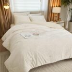 Super Fluffy Queen Size Comforter Set, Hotel Quality Jacquard Down Alternative Comforter & 2 Pillow Shams, 3 Pieces Bedding Set Cozy Lightweight Queen Size All-Season Comforter Set, Beige Texture - Image 2