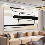 TAIJXAGSG Abstract Wall Art Painting Print Artwork Canvas Art Wall Decor 20x40 Inch Home Wall Decorations Black And White Wall Art Picture For Bedroom Bathroom Office - Image 2