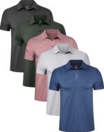TELALEO 4/5 Pack Mens Polo Shirts Quick Dry Short Sleeve Golf T Shirt Performance Moisture Wicking Casual Workout - Image 2