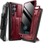 TONGATE for Samsung Galaxy S24 Ultra Case, [with Privacy Screen Protector & Slide Camera Cover] [2 Front Frames] Full-Body Heavy Duty S24 Ultra Phone Case with Stand & Belt Clip Holster, Maroon - Image 2
