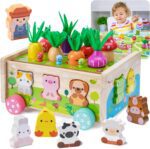Toddler Montessori Wooden Farm Toys | Babies 12-18 Months Toy with Game Map for 1 2 3 Year Old Boys Girls | 1st First Birthday Gifts for 1-2 Years | Wood Learning Educational Toys Fine Motor Skills - Image 2