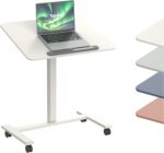 TopJob ANYDESK FOLD Mobile Standing Desk, Portable with Lockable Wheels, Foldable Stand Desk, Rolling Computer Workstations, Used for Home, Couch Side Table, Bedside Table in Bed Room Kitchen - Image 2