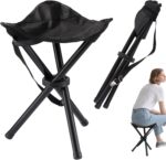 Travel Folding Camping Stool, 14.6 inches Lightweight Outdoor Tripod Chair and Maximum weight 260 lbs Portable Party Chair Fishing Chairs Seat for Camp Hiking Beach Garden and Painting (Black) - Image 2