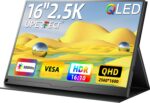 UPERFECT 2.5K QLED Portable Monitor, 16" 2560x1600 QHD Portable Gaming Monitor HDR FreeSync Laptop Monitor w/VESA & Smart Case Matte Eye Care External Second Screen for PC Laptop Phone Game Console - Image 2