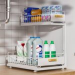 Under Sink Organizer, High Adjustable 2 Tier Under Kitchen Sink Organizer, Multi-Purpose Storage Shelf for Kitchen Bathroom Cabinet, White - Image 2
