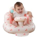Upgrade Inflatable Baby Seat with Tray for Babies 3-36 Months, Built in Air Pump Bumbo Seat with Tray, Load-Capable Baby Chair Sit Me up Floor Seat for Baby, Learning to Sit&Feeding - Image 2