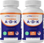 Vitamatic ADK Vitamin Supplement, 180 Veg Capsules, High Potency Vitamins A, D3, K2 for Bone Health, Calcium Absorption, Non-GMO, Gluten Free - 2 Pack - Image 2