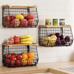 Wire Fruit Basket for Kitchen Storage: Hanging and Counter Basket for Vegetable Produce - Potato and Onion Storage for Pantry 3 Pack - Image 2