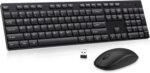 Wireless Keyboard and Mouse Combo, EDJO Silent Full Size Cordless USB Keyboard Mouse, 2.4GHz Lag-Free, Long Battery Life, for Computer, Laptop, PC, Chromebook, Windows (Black, 1 Pack) - Image 2