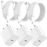 iPhone 16 15 Charger Fast Charging, 3 Pack 20W USB C Charger Block with 6FT Type C Cable, USB C Wall Plug for iPhone 16/15/16 Plus/16 Pro/16 Pro Max/15 Plus/15 Pro/15 Pro Max - Image 2