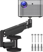 suptek Gas Spring Projector Wall Mount - Height Adjustable Swivel and Tilt, Holds 11lbs, 1/4" Thread Compatible for Portable Projectors, WM18YTL - Image 2