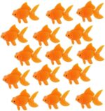 zmgmsm 15 Pieces Artificial Fishes Aquarium Fountain Goldfish Plastic Fish Realistic Artificial Aquarium fish deco Moving Floating Orange Goldfish Fake Fish Ornament Decorations for Aquarium Fish Tank - Image 2