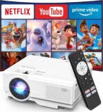 【Netflix Officially】NISOO Smart Projector with WiFi and Bluetooth, Mini Movie Projector with Apps Built-in, 1080P Outdoor Projector for Phone/PC/HDMI/USB, Two-way Bluetooth, 50% Zoom - Image 2