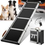 𝟐𝟎𝟐𝟓 𝐔𝐩𝐠𝐫𝐚𝐝𝐞𝐝 Extra Long 71”Dog Ramp for Car with Adjustable Head, Folding Pet Ramp for Large Dogs with Non-Slip Rug Surface, Dog Ramps Up to 330 lb for Car SUV Truck Bed Couch - Image 2