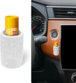 1 Pack Upright Car Chapstick Holder, Bling Insulating Lip Balm Holder,Rhinestone Car Accessories for Women Interior,Suitable for Most Vehicles.(White) - Image 2