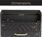 BLU MONACO Grey Wooden Desk Organizer with Drawer and Gold Handle – Perfect Desk Accessories for Home Office Organization – Desktop Mail Storage for Office Supplies - Image 7